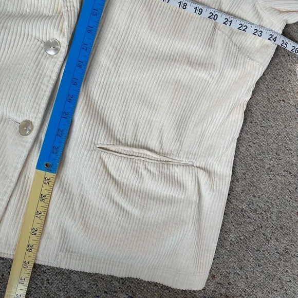 VTG Newport News Jacket Blazer Women's 16W Ivory Wide Wale Corduroy Pocket 2BTN - Picture 2 of 12